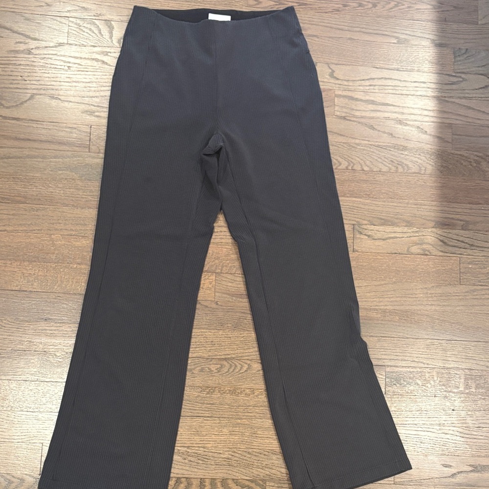 Lululemon Women's Black Ribbed Wide-Leg Pants